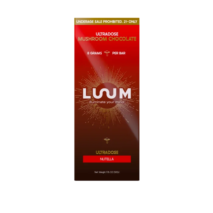 LUUM Nutella Ultradose Mushroom Chocolate bar packaging